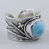 925 Sterling Silver Larimar Rings