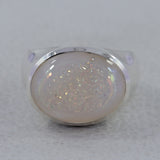 925 Silver Titanium Druse Unisex Ring