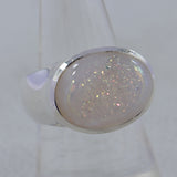 925 Silver Titanium Druse Unisex Ring