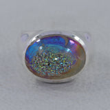 925 Silver Titanium Druse Unisex Ring