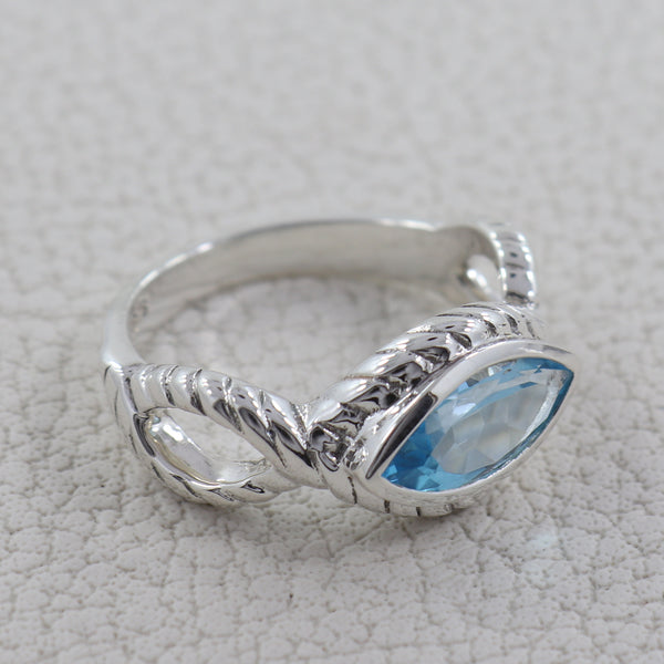 Blue Topaz Silver Ring