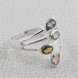 Natural Peridot Silver Rings