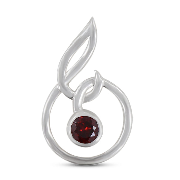 925 Sterling Silver Garnet Pendant