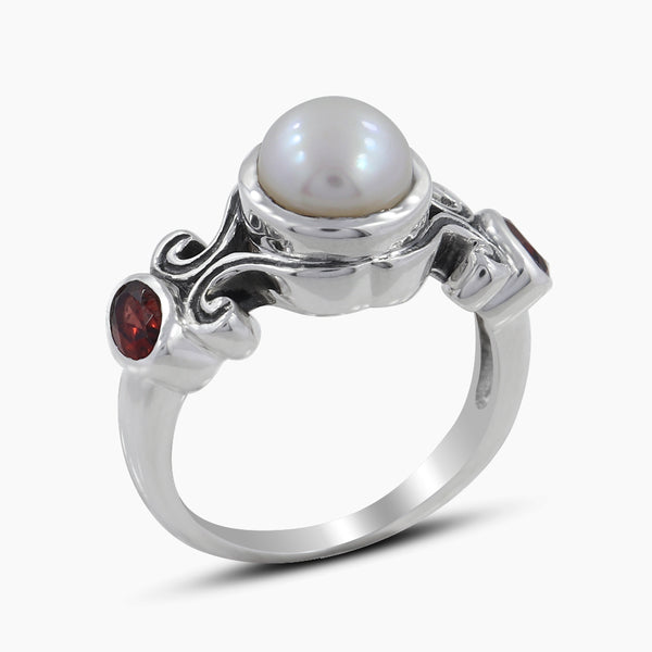 925 Sterling Silver Pearl Women's Rings