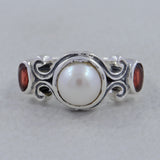 925 Silver Pearl Women's Ring
