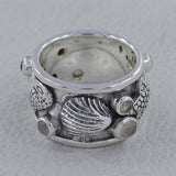Rainbow Moonstone Two Tone Mermaid Ring