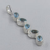 925 Silver Blue Topaz Pendants