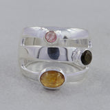 Rainbow Moonstone Silver Ring