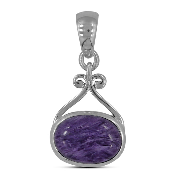 925 Sterling Silver Charoite Pendant