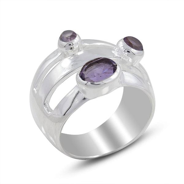 Rainbow Moonstone Silver Ring