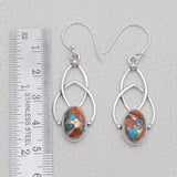 Turquoise Spiny Oyster Silver Earrings