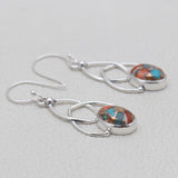 Turquoise Spiny Oyster Silver Earrings