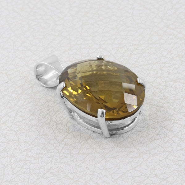 Bear Quartz Gemstone Silver Pendants