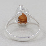 Raw Garnet Silver Ring