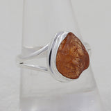 Raw Garnet Silver Ring