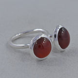 925 Silver Hessonite Adjustable Ring