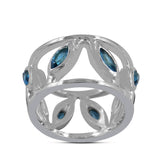 925 Silver Blue Topaz Band Ring