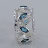 925 Silver Blue Topaz Band Ring