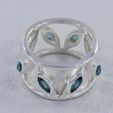 925 Silver Blue Topaz Band Ring