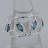 925 Silver Blue Topaz Band Ring