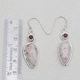 Thulite Silver Earrings