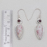 Thulite Silver Earrings