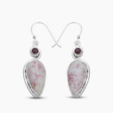 Thulite Silver Earrings