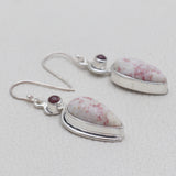Thulite Silver Earrings