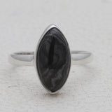 Psilomelane Silver Rings