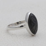 Psilomelane Silver Rings