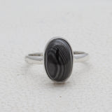 Psilomelane Silver Rings