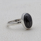 Psilomelane Silver Rings