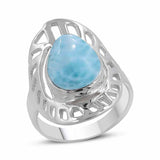 Natural Rainbow Moonstone Silver Rings