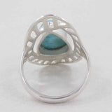 Natural Rainbow Moonstone Silver Rings