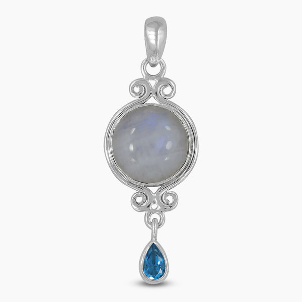 925 Sterling Silver Rainbow Moonstone Pendants