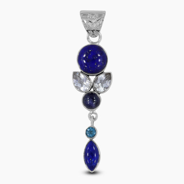 Lapis Lazuli Gemstone Silver Pendants