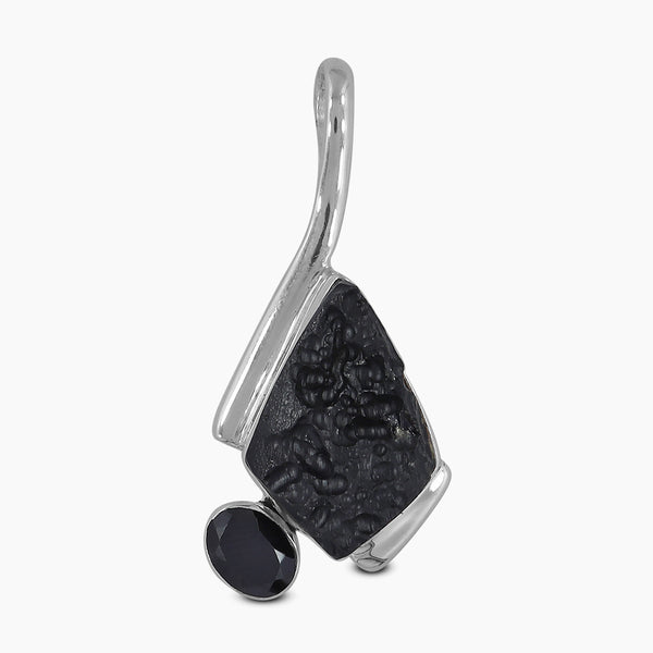 925 Silver Tektite & Black Onyx Pendants