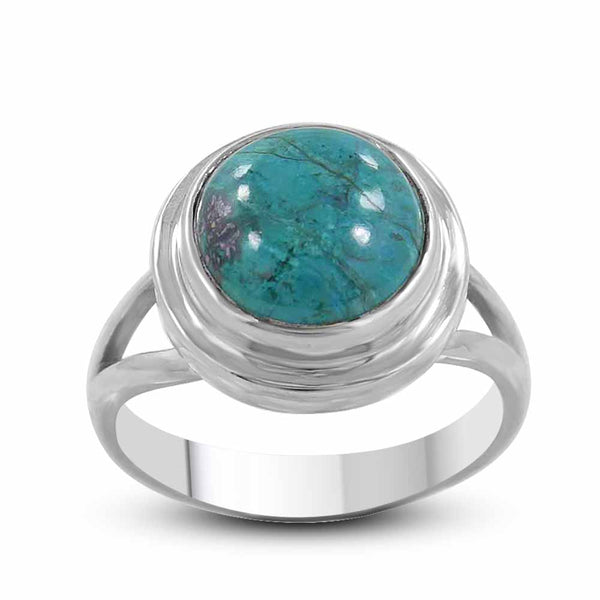 Natural Chrysocolla Silver Rings