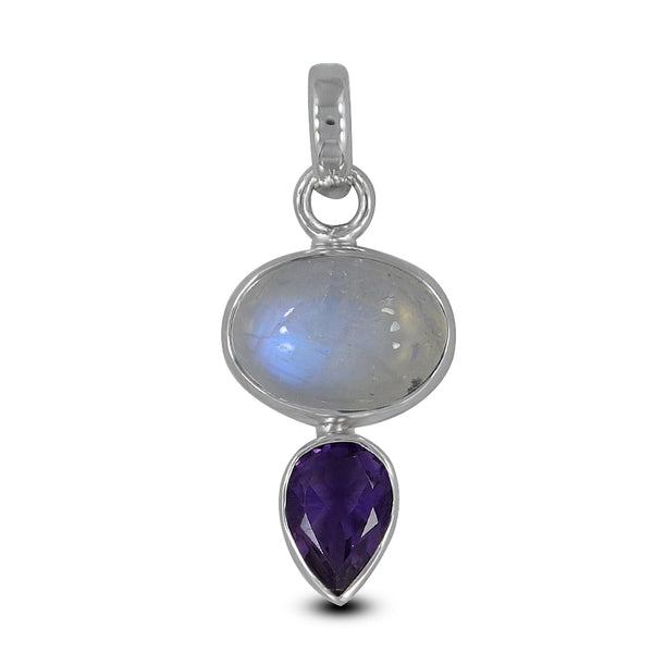 925 Sterling Silver Hessonite & Garnet Pendant