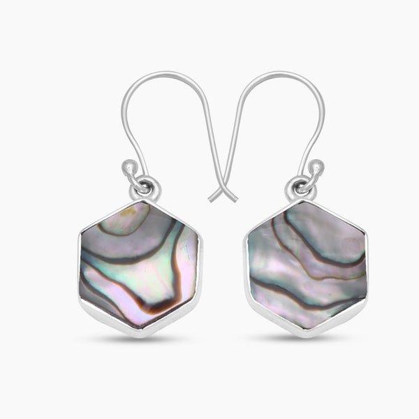 Abalone Shell Silver Earrings