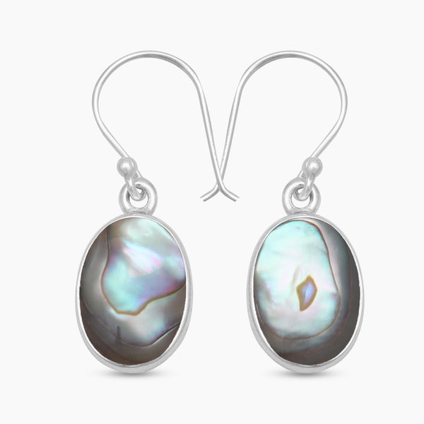 925 Sterling Silver Abalone Shell Earrings