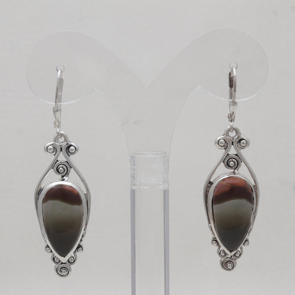 Polychrome Jasper Silver Earring