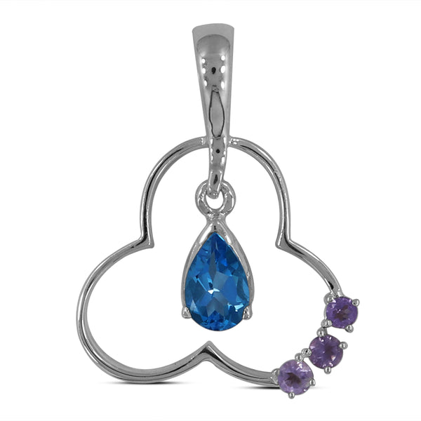925 Sterling Silver Garnet Pendant