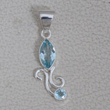 925 Sterling Silver Blue Topaz Pendant