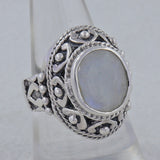 Rainbow Moonstone Silver Ring