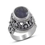Rainbow Moonstone Silver Ring