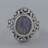 Rainbow Moonstone Silver Ring