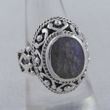 Rainbow Moonstone Silver Ring