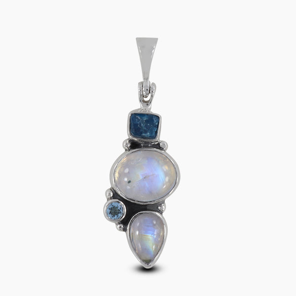 925 Silver Rainbow Moonstone Pendants