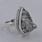 925 Sterling Silver Raw Meteorite Rings